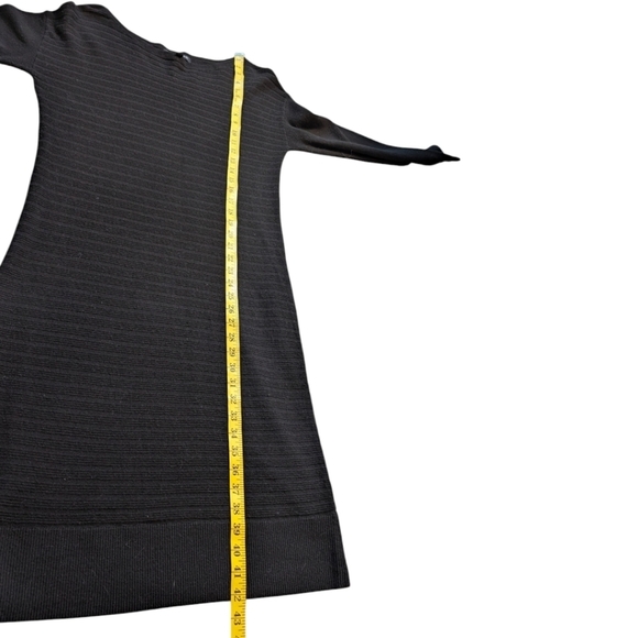 Banana Republic Wool-Cashmere Blend Ribbed Sweater Dress Black Women's Medium - Picture 14 of 14